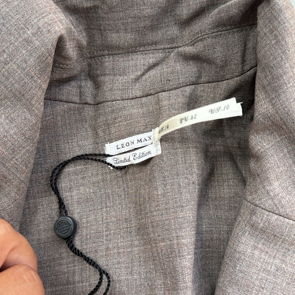 Leon Max Limited Edition Heather Brown Wool-Blend Blazer - Size 10 & Pants Sz 8 - Picture 5 of 11